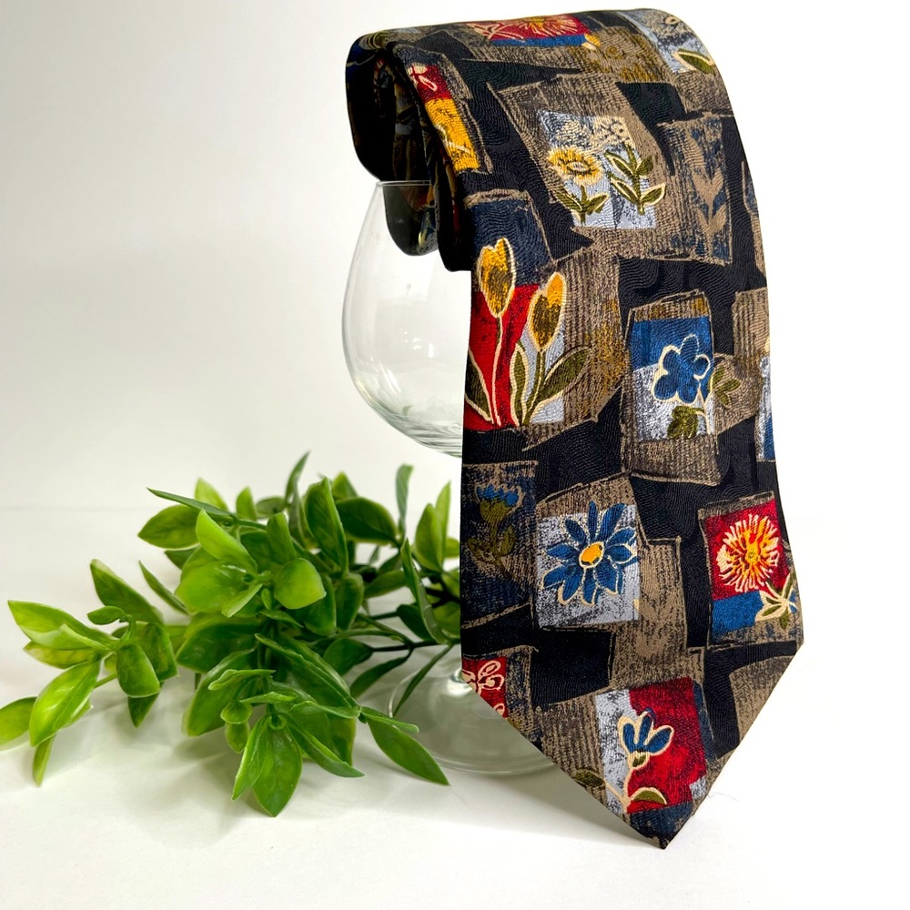 Angelo Stanganini Floral Patterned Silk Tie